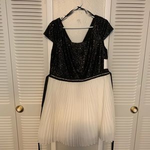 NWT Black and white sequin party dress.